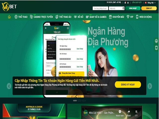 Nhà cái V9bet chỉ cho phép rút tiền từ tài khoản chính